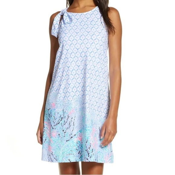 XL New Lilly Pulitzer Luella Sleeveless Shift Swing Swing Sea La Vie Dress - Picture 5 of 6